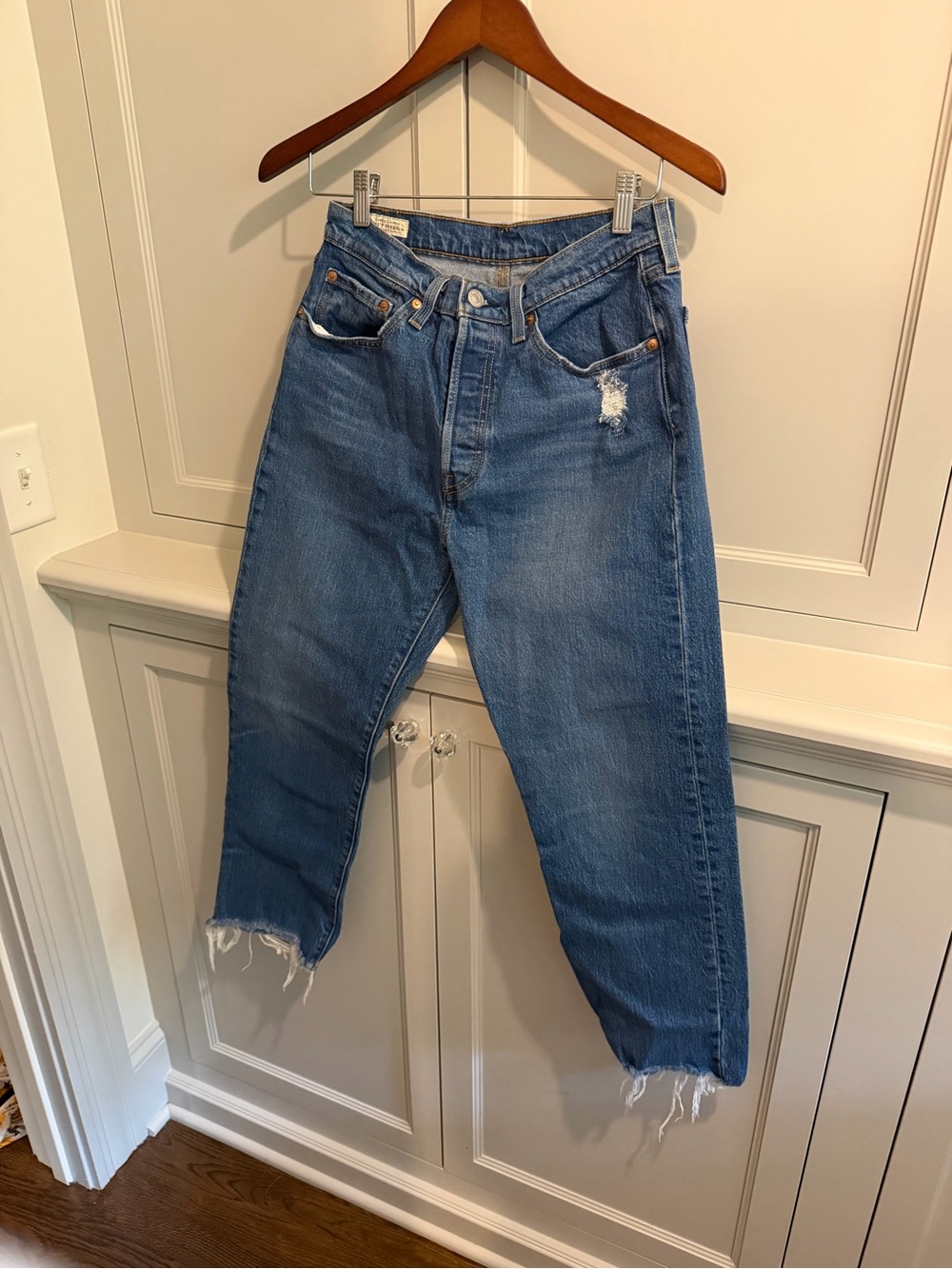 Levi's Blue 501 High-Rise Straight Jeans